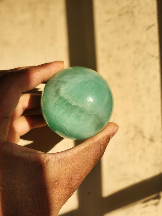 Mint Green Fluorite Sphere - Polished Gemstone - Crystal Sphere - Healing Crystal