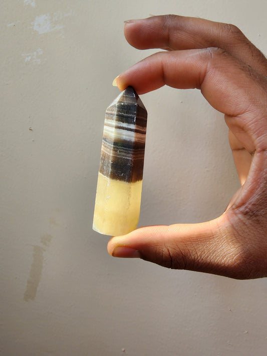 Zebra Calcite Tower - Crystal Point - Polished Stone
