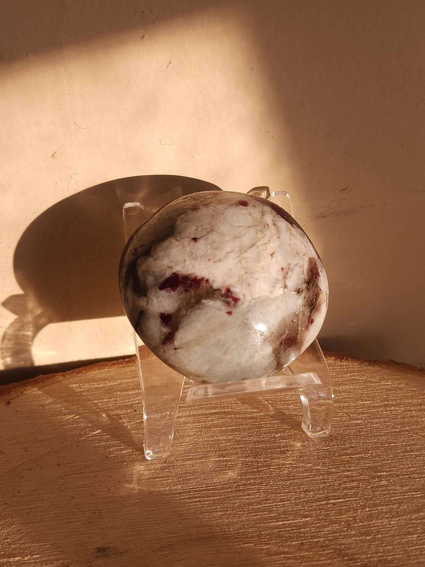 Rubellite (Red Tourmaline) Palm Stone - Polished Gemstone - Healing Crystal - Tumbled Stone