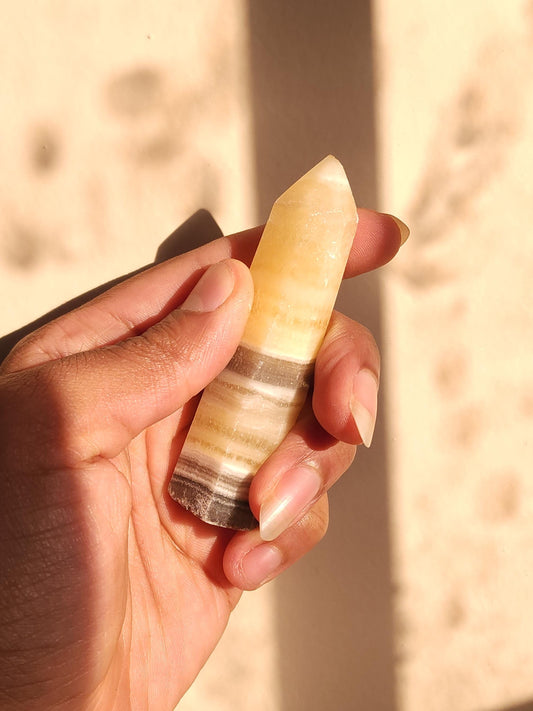 Zebra Calcite Tower - Polished Gemstone - Crystal Tower - Healing Crystal