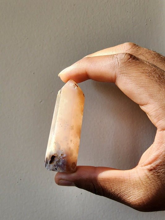 Cherry Blossom Agate Tower - Crystal Point - Polished Stone