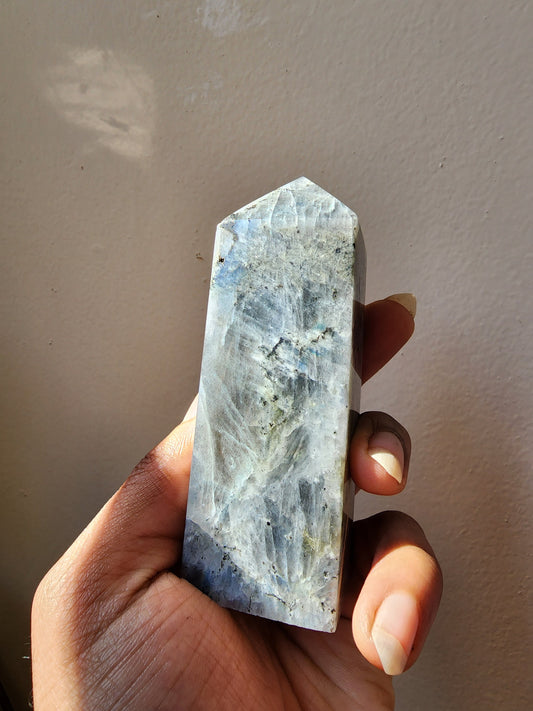 Rainbow Moonstone Tower - Crystal Point - Polished Gemstone