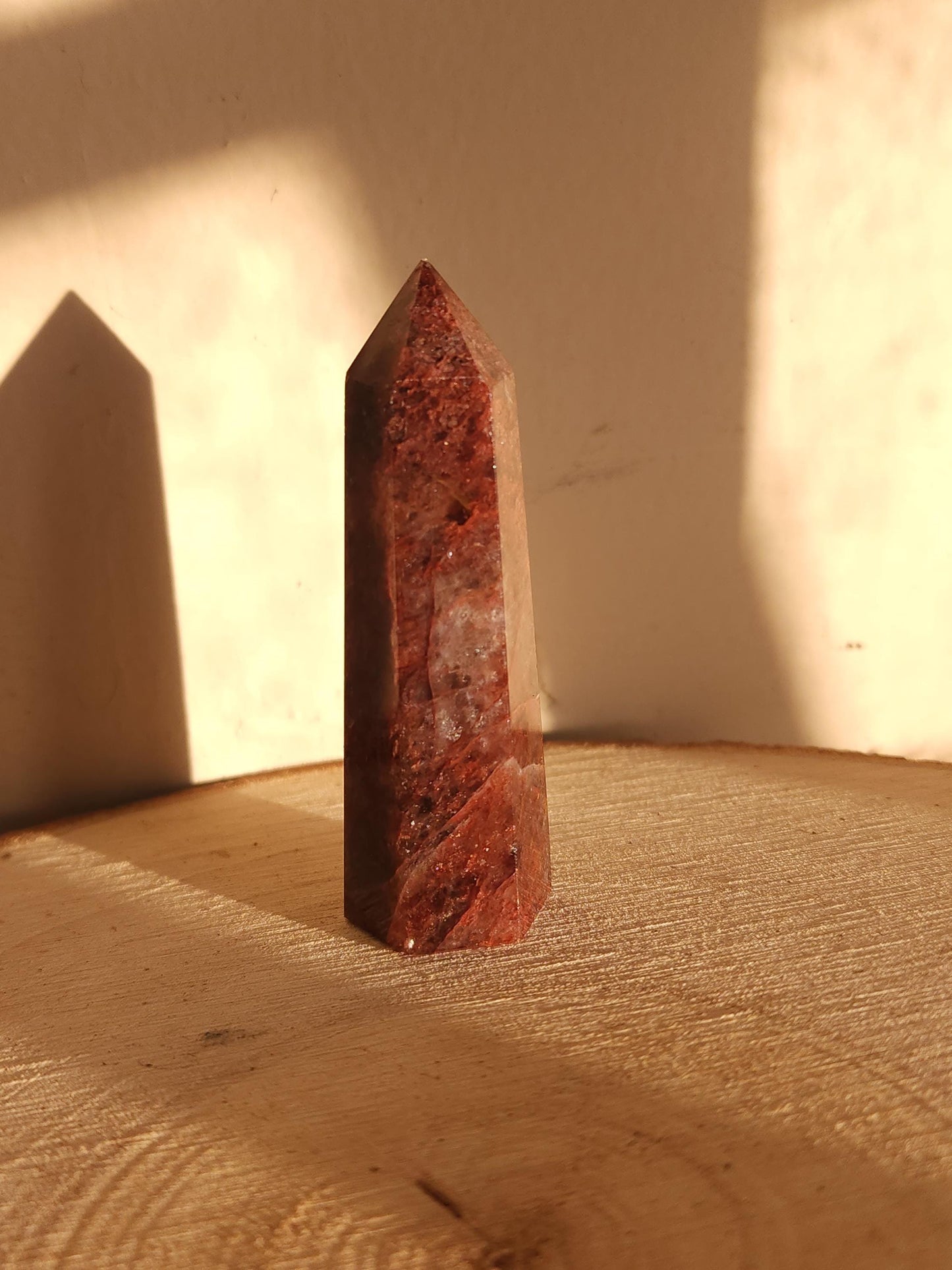 Hematoid Fire Quartz - Polished Gemstone - Crystal Tower - Healing Crystal