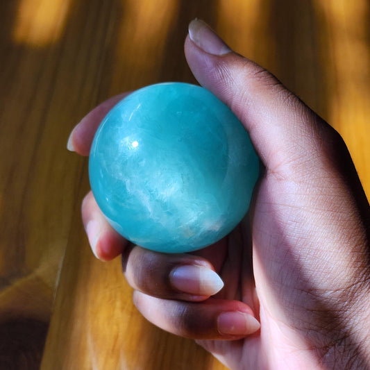 Mint Green Fluorite Sphere - Polished Gemstone - Crystal Sphere - Healing Crystal