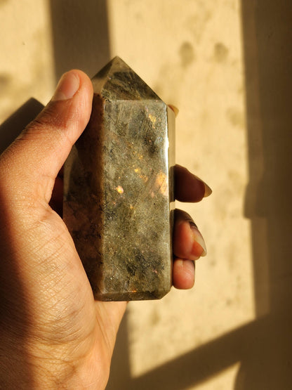 Labradorite Tower (Intense Flashing) - Polished Gemstone - Crystal Tower - Healing Crystal - Multicolored Gemstone
