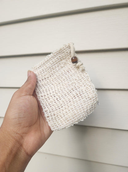 Sisal Soap & Bar Bag - Shower Accessories - Natural Exfoliator - Compostable Shower Bag - Soap Bag