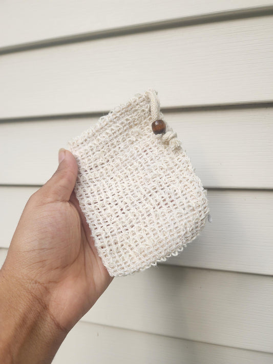 Sisal Soap & Bar Bag - Shower Accessories - Natural Exfoliator - Compostable Shower Bag - Soap Bag