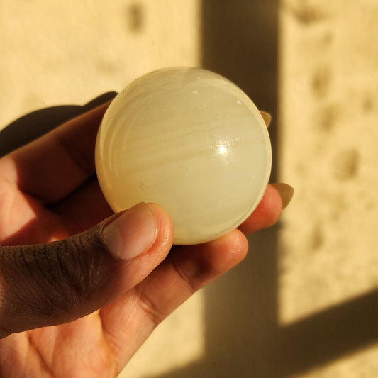 Banded White Agate Sphere - Polished Gemstone - Crystal Sphere - Healing Crystal