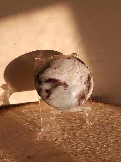 Rubellite (Red Tourmaline) Palm Stone - Polished Gemstone - Healing Crystal - Tumbled Stone