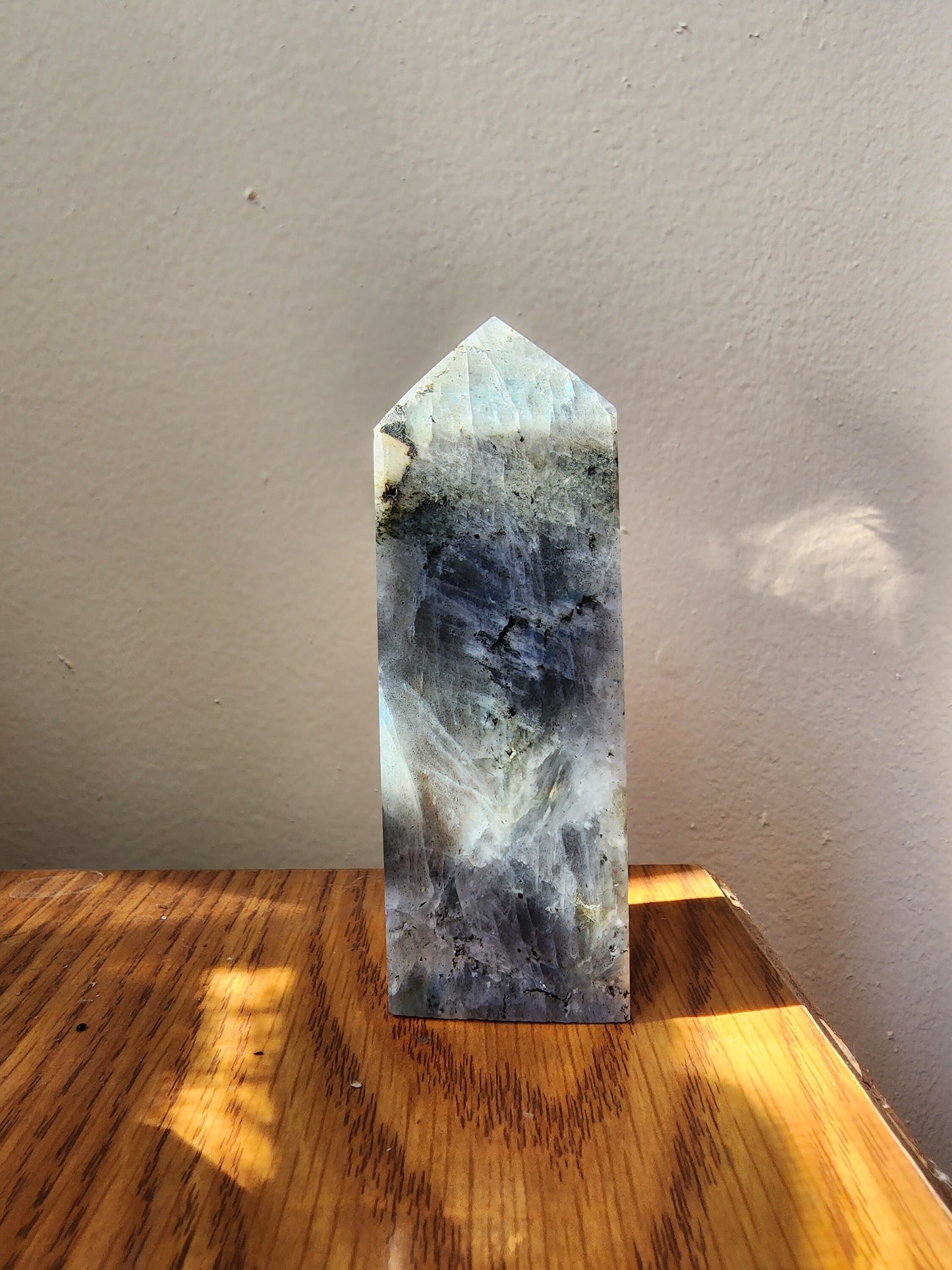 Rainbow Moonstone Tower - Crystal Point - Polished Gemstone