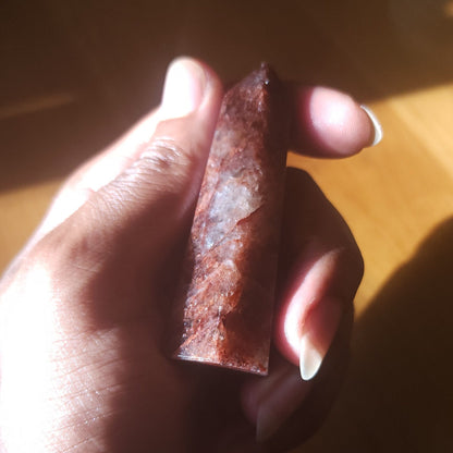 Hematoid Fire Quartz - Polished Gemstone - Crystal Tower - Healing Crystal