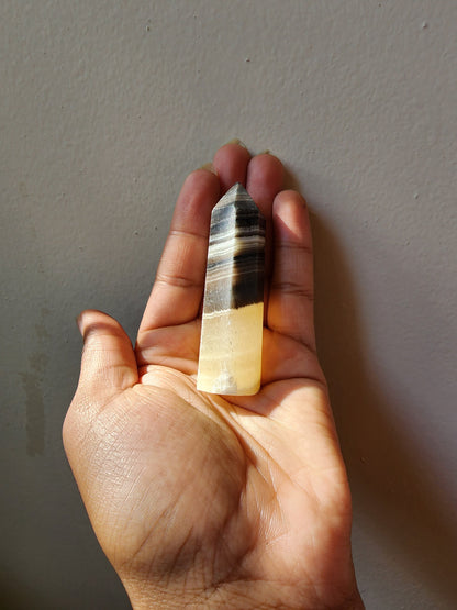 Zebra Calcite Tower - Crystal Point - Polished Stone