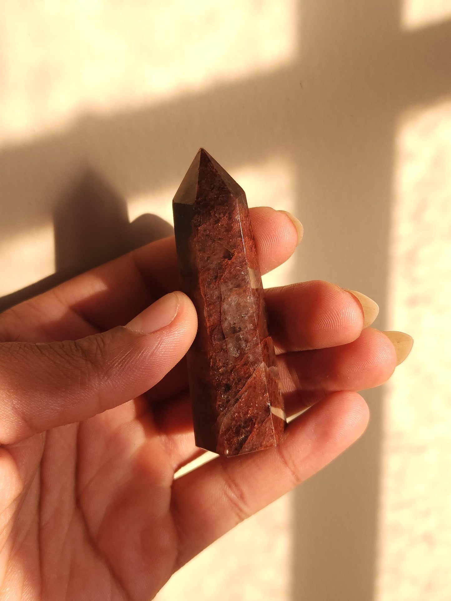 Hematoid Fire Quartz - Polished Gemstone - Crystal Tower - Healing Crystal